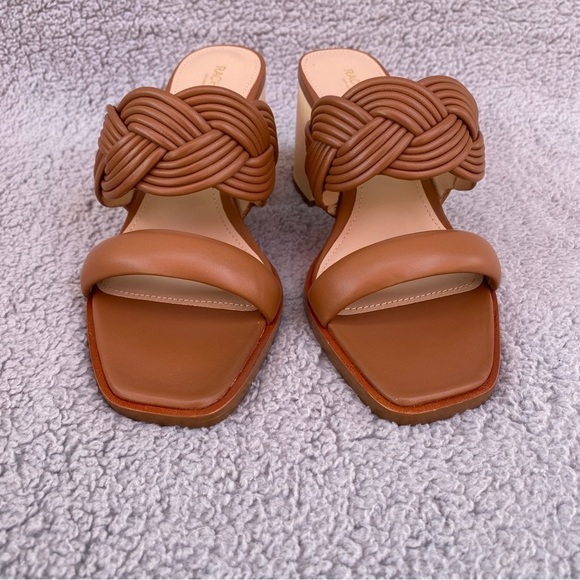 Rachel Zoe Tara Peep Toe Mule Heeled Sandal in Cognac Sz 5.5 - Picture 2 of 12